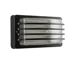 SUPERSCAPE aluminium black exterior Bulkhead with high quality PVC louvers and polycarbonate diffuser for replacable B22 LED lamp BUL27