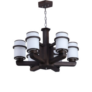 LEARC Designer Lighting Contemporary Glass Metal Wood Chandelier CH319