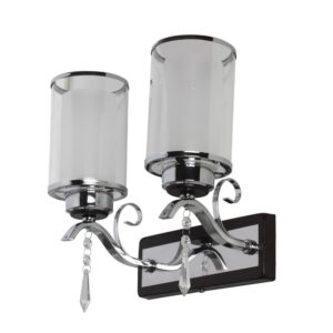 LEARC Designer Lighting Contemporary Glass Metal Wood Wall Light WL2104