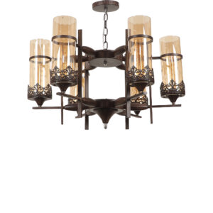 LEARC Designer Lighting Wrought Iron Rustic Finish Chandelier CH392