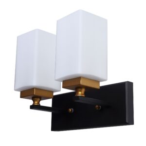 LEARC Designer Lighting Contemporary Glass Metal Wood Wall Light WL2334