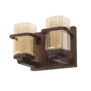 LEARC Designer Lighting Contemporary Glass Metal Wood Wall Light WL2358