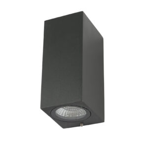 SUPERSCAPE Exterior Wall Light LED grey finish up down 10 watt half square with top branded LED  and driver warm white WL2502