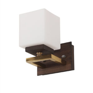 LEARC Designer Lighting Contemporary Glass Metal Wood Wall Light WL2813