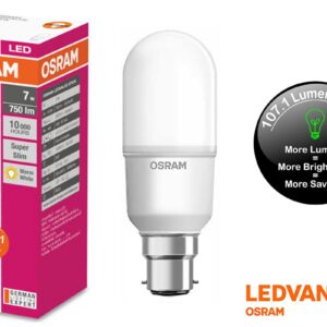 OSRAM LEDVANCE LED VALUE STICK 7W B22 CANDLE LAMP COOL DAY LIGHT WHITE 6500K LA1024