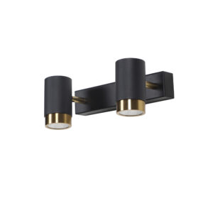 LEARC LED Lighting 2 x 9 watt black antique gold finish double spot light and spot light bar warm white ML472-2