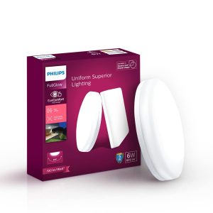 PHILIPS FULL GLOW   ROUND 6 WATT RIMLESS SURFACE CEILING LIGHT WARM WHITE PH1423