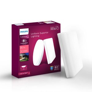 PHILIPS FULL GLOW   SQUARE 6 WATT RIMLESS SURFACE CEILING LIGHT NATURAL WHITE PH1421