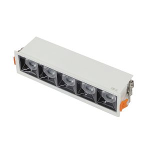 LEARC white 5 x 4 watt anti glare LED Linear down light with Bridgelux COB and Fulham or equivalent LED driver TR1759