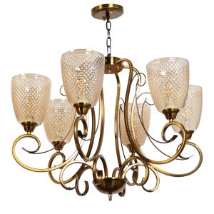 LEARC Designer Lighting  ANTIQUE BRASS FINISH CHANDELIER CH508-6