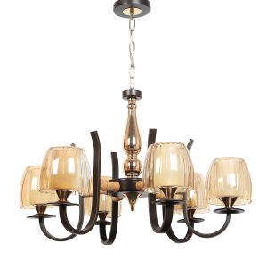 LEARC Designer Lighting Wrought Iron Rustic Finish Chandelier CH513-6