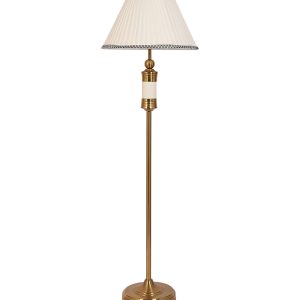 LEARC gold bronze and white finish floor lamp with cream shade FL5017-A