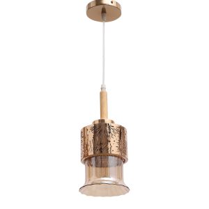 LEARC Designer Lighting Glass Metal Pendant Single HL8019-1