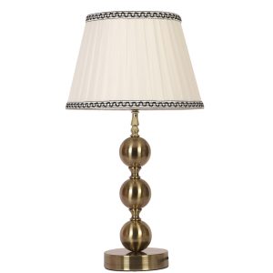LEARC antique brass finish table lamp with cream shade TL5015-A