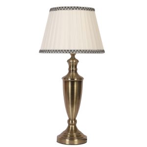 LEARC antique brass finish table lamp with cream shade TL5020-A