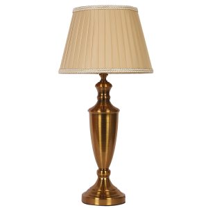 LEARC gold bronze finish table lamp with light brown shade TL5021-F