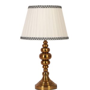 LEARC gold bronze finish table lamp with cream shade TL5022-A