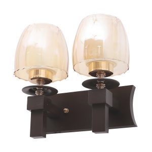 LEARC Designer Lighting Contemporary Glass Metal Wood Wall Light WL3218