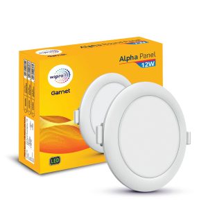 Wipro Garnet Alpha 12 watt round 125 mm cut out LED panel light 2700K WP1424
