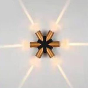 OUTDOOR WALL LIGHT BLACK GOLD SIX WAY 6 WATT 3K WL3311