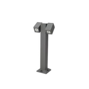 SUPERSCAPE premium aluminium 20 inch two side 2 x 5 watt adjustible angle LED bollard grey with top branded LED and LED driver 3K K1280-M