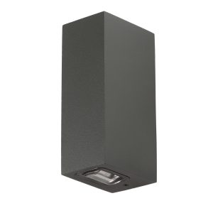 SUPERSCAPE Exterior Wall Light LED IP65 two way 2 X 1 watt with square lens for narrow beam with top branded LED and driver 3K WL3343-2W