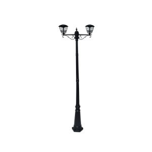 SUPERSCAPE aluminium die cast 7  feet E27 two light garden Pole light black SK5369