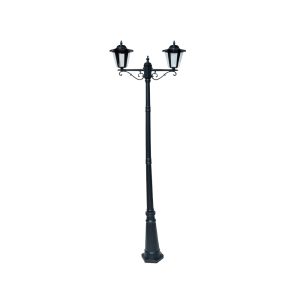 SUPERSCAPE aluminium die cast 7.5  feet E27 two light garden Pole light black SK5370