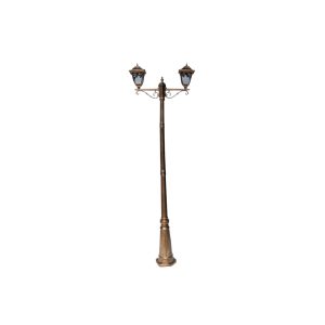 SUPERSCAPE aluminium die cast 7.5  feet E27 two light garden Pole light black gold SK5393