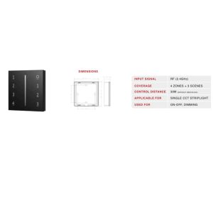 RF touch panel controller for 1 channel single CCT strip light used for on off and dimming operation MEM222