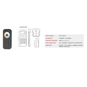 Remote for 2 channel for CCT tunable and single CCT strip light MEM228