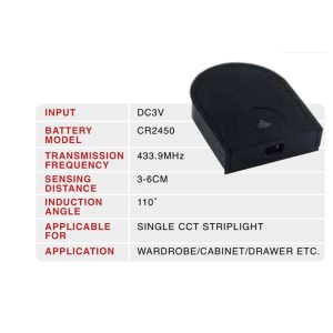 WIRELESS SINGLE DOOR SENSOR FOR FOR SINGLE CCT LED STRIPS FOR CABINET AND WARDROBE LIGHTING MEM256