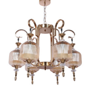 LEARC Designer Lighting Contemprory Glass Metal Wood Chandelier CH537